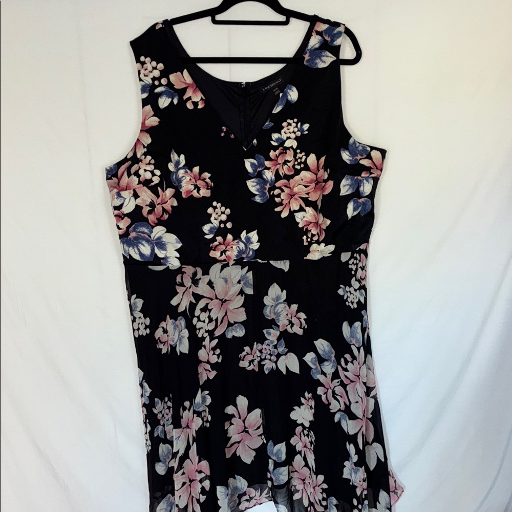 Lane Bryant Floral Mini Dress - Black, Pink, Blue